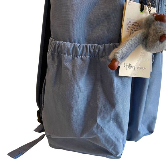 brand new Kipling 45cm 15" backpack Seoul large openside pocket haze blue - Picture 3 of 7